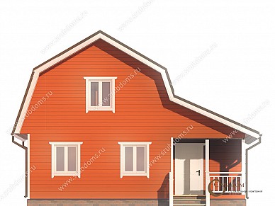 Проект деревянного дома 9x7 фасад 1