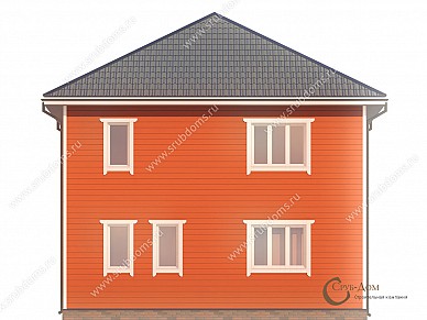 Проект деревянного дома 8x8 фасад 3