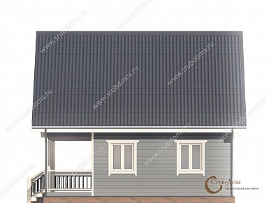 Проект деревянного дома 6x8 фасад 2