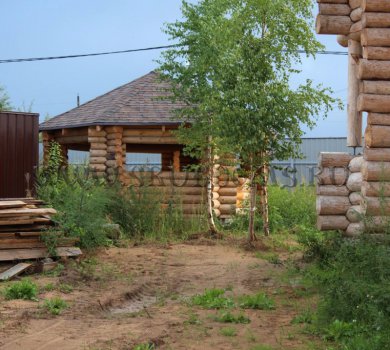 Строительство дома и беседки из бревна в г. Талдом, 2014 год